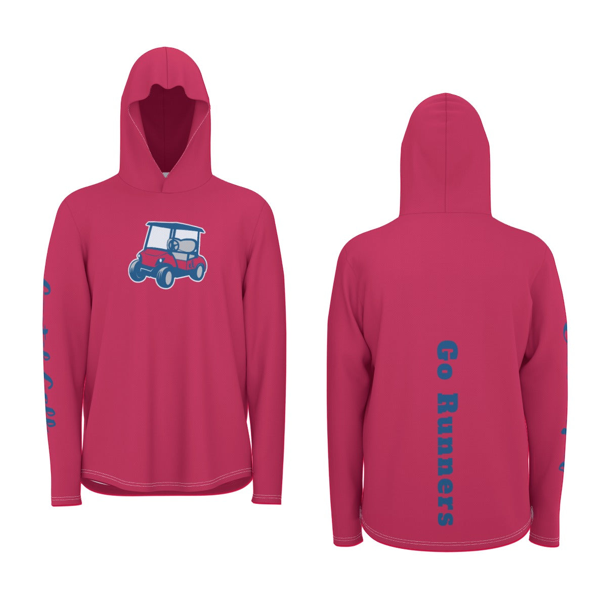 "Go Runners" All-Over Print Men's Sunscreen  Sports Hoodie With Thumb Holes