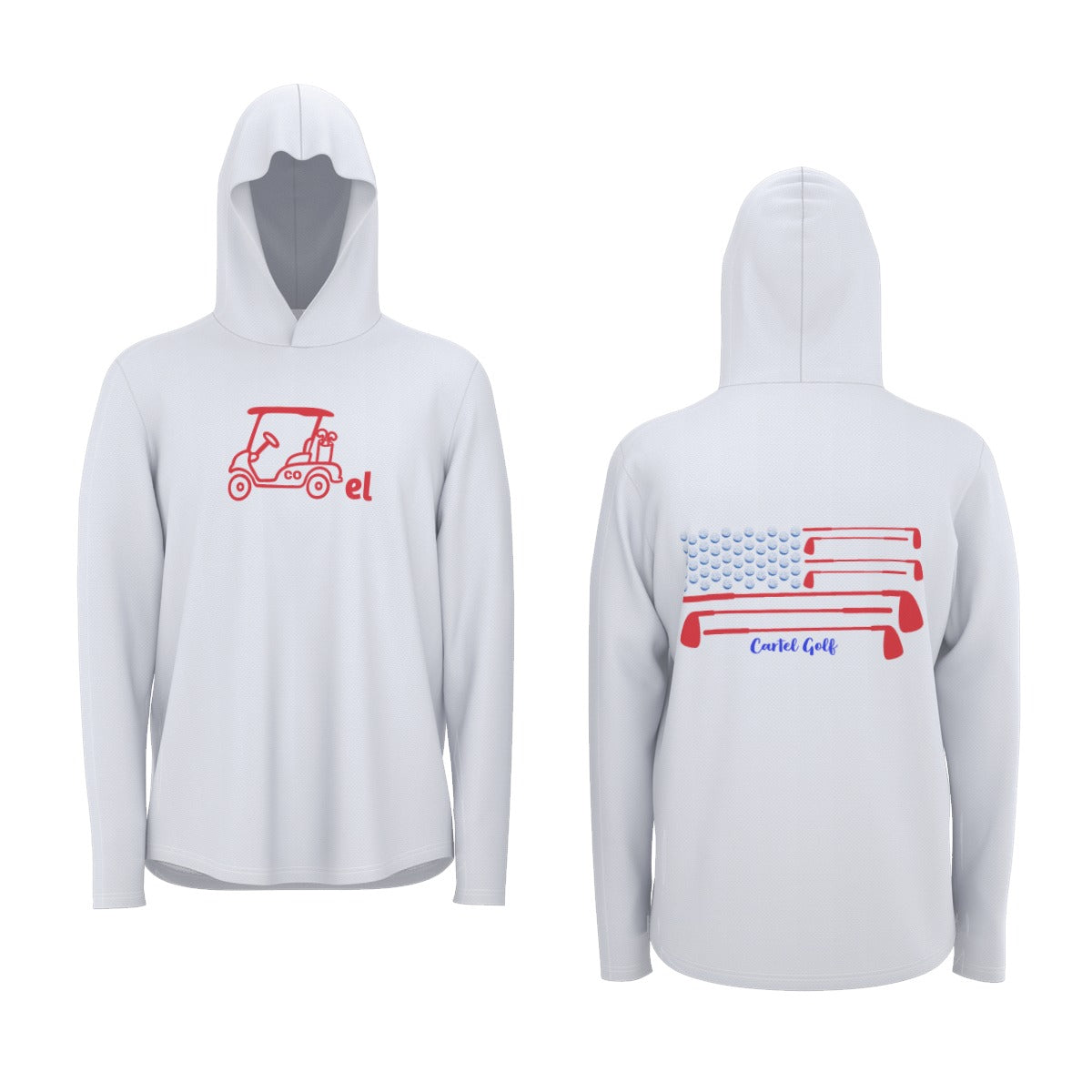 Cartel Golf USA All-Over Print Unisex Sunscreen  Sports Hoodie With Thumb Holes