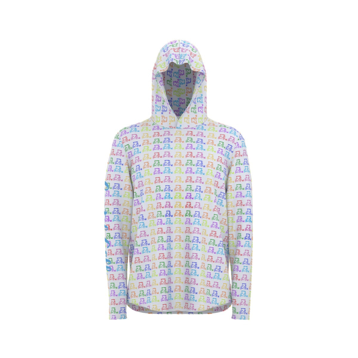 All-Over Print Unisex Sunscreen Sports Hoodie With Thumb Holes "Cartel Golf Colorful"
