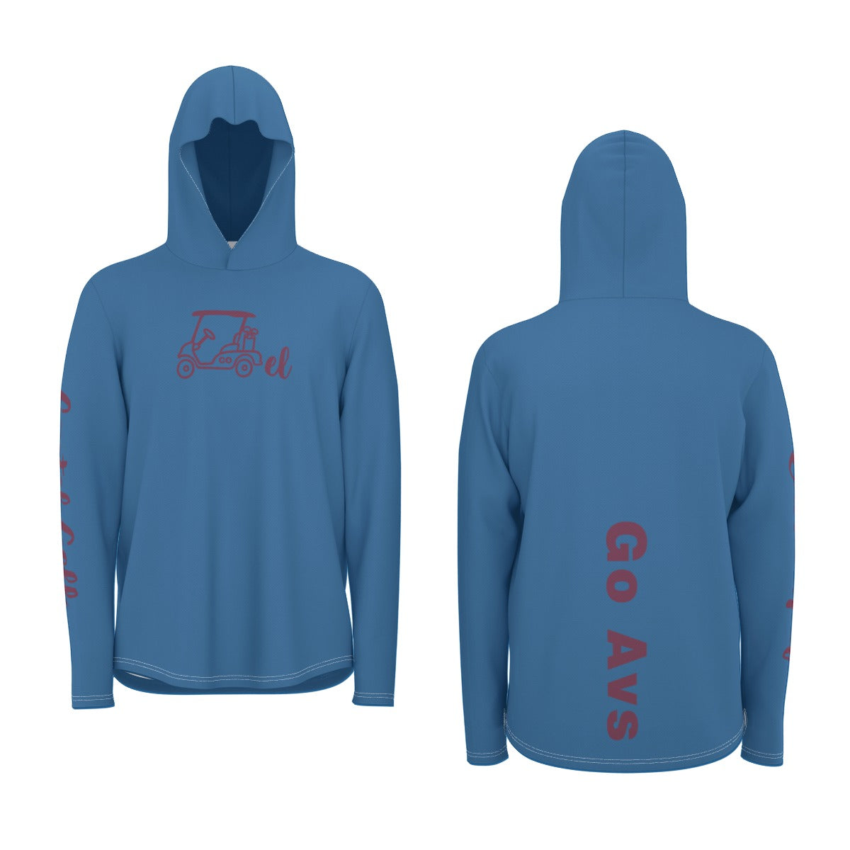 Cartel Golf "Go Avs" All-Over Print Men's Sunscreen  Sports Hoodie With Thumb Holes