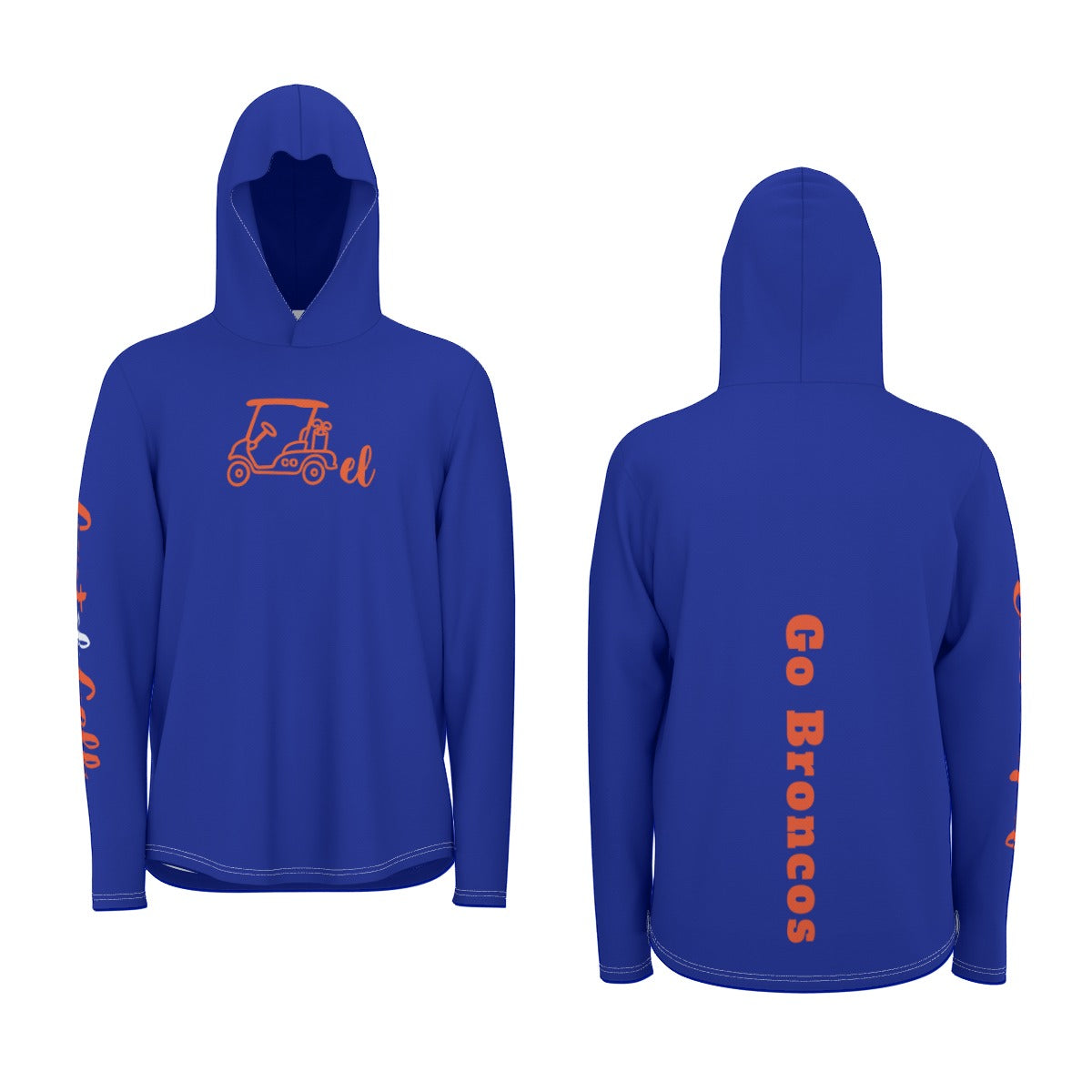 "Go Broncos" Sunscreen  Sports Hoodie With Thumb Holes