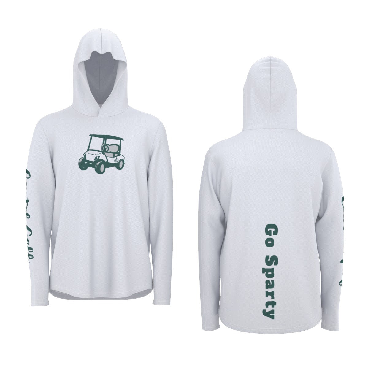 "Go Sparty" All-Over Print Men's Sunscreen  Sports Hoodie With Thumb Holes