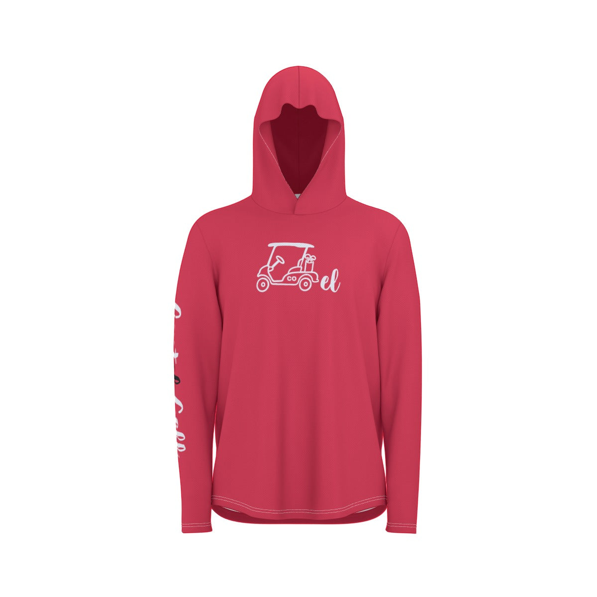 Cartel Golf "Go Big Red" All-Over Print Men's Sunscreen  Sports Hoodie With Thumb Holes