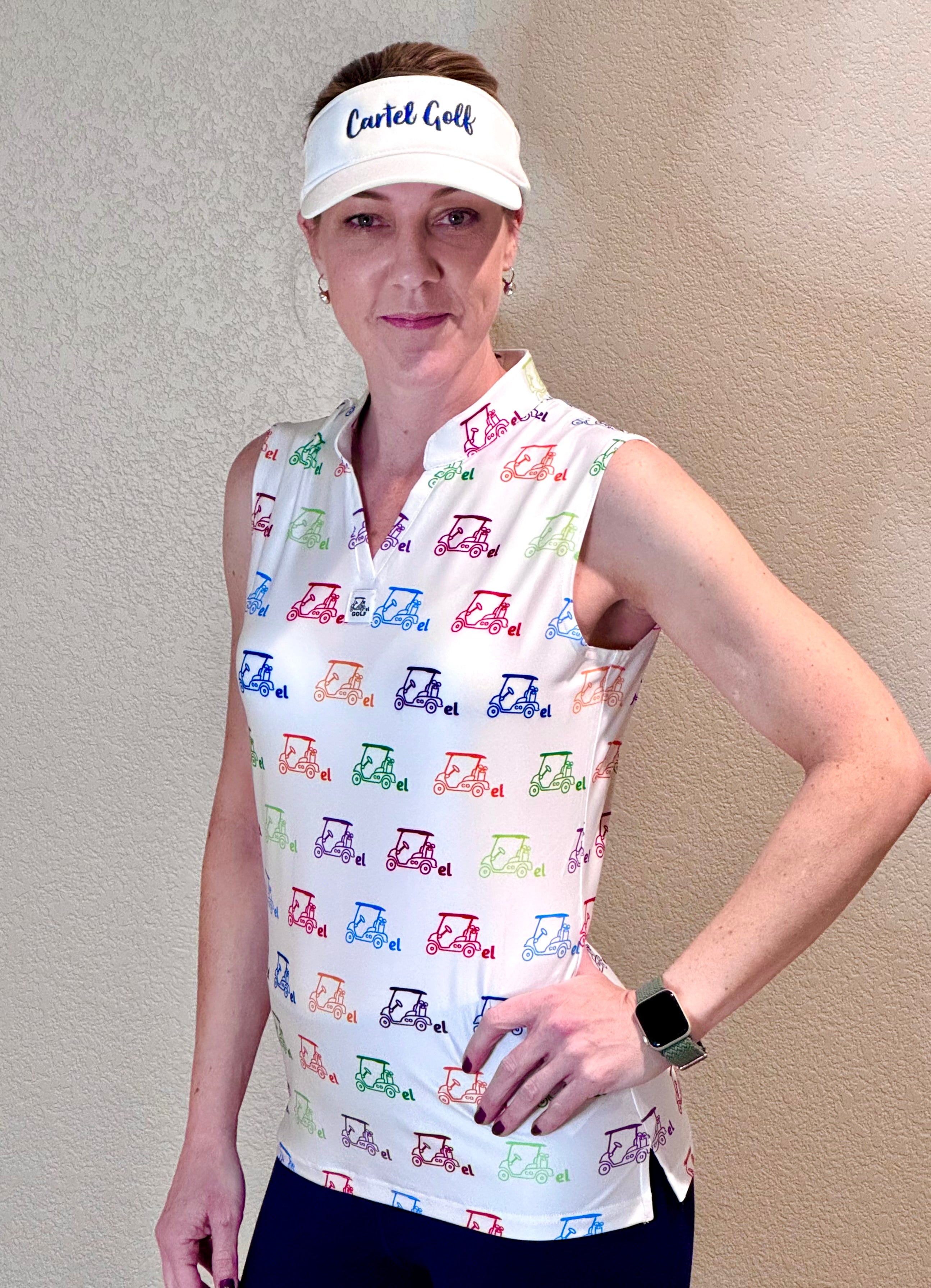 Cartel Golf's Women's Colorful Sleeveless Polo