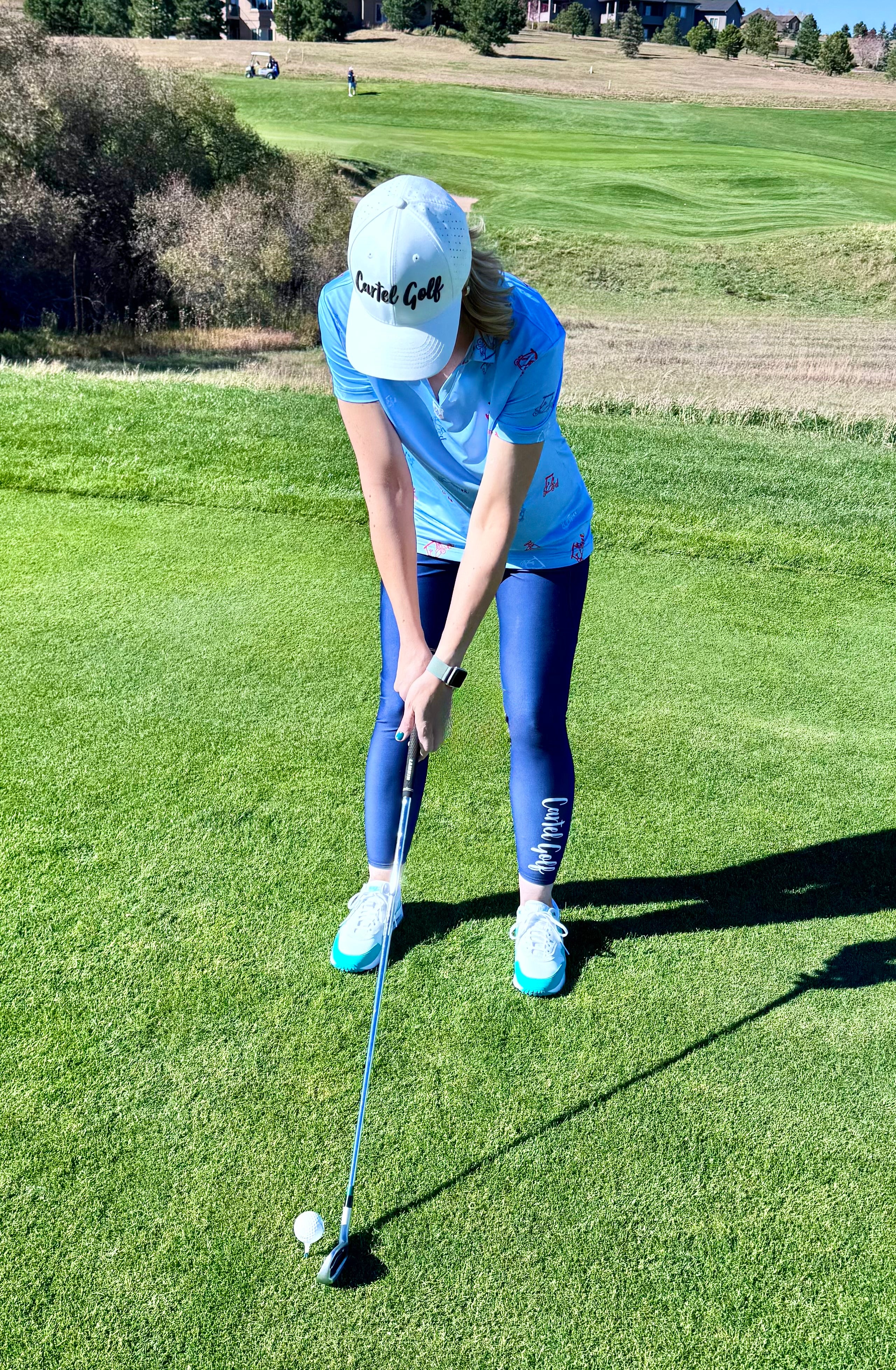 "Red/White/Blue" Baby Blue Polo