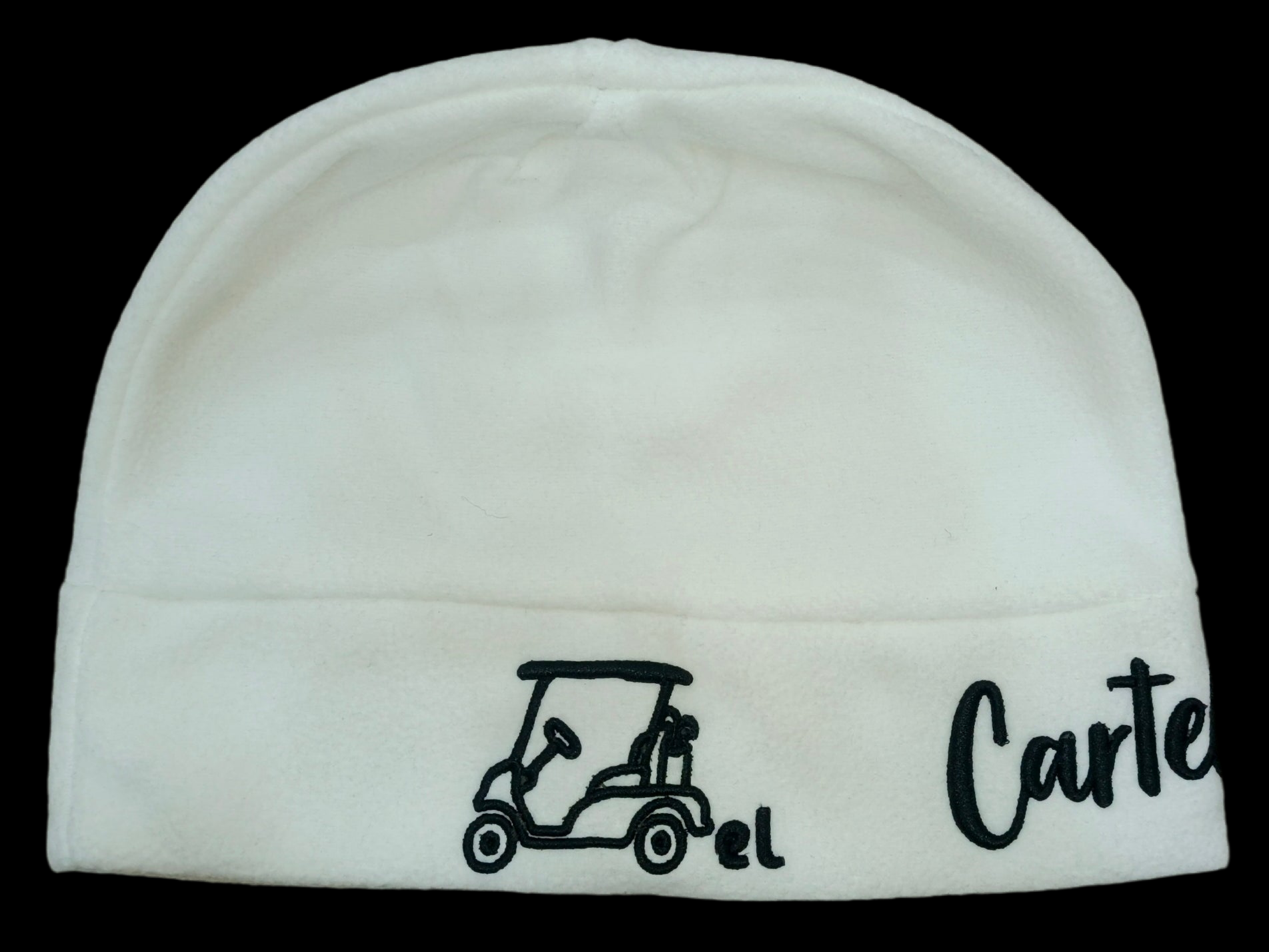 White Fleece Beanie "Cartel Golf"