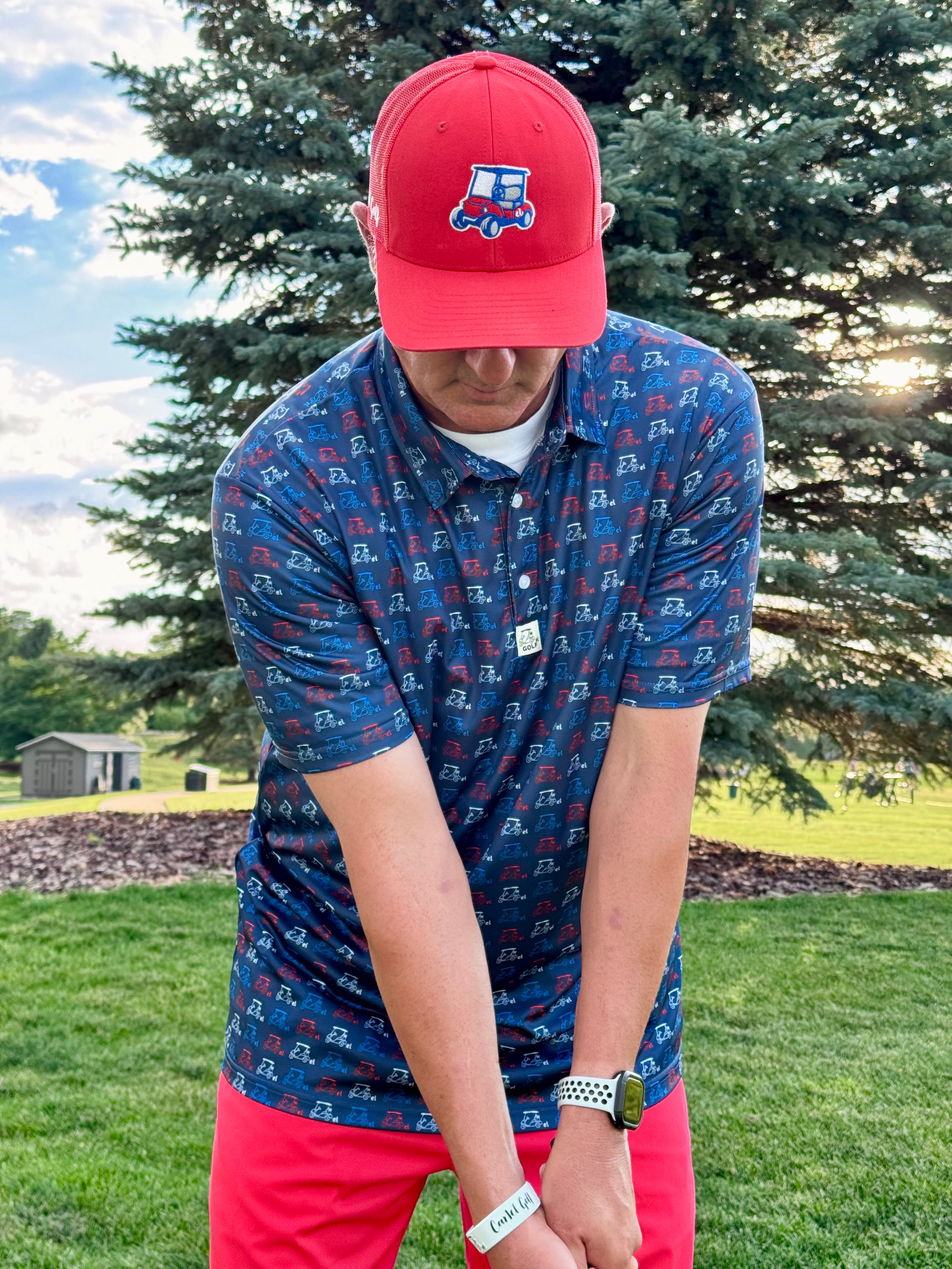 "Red/White/Blue" Navy Polo