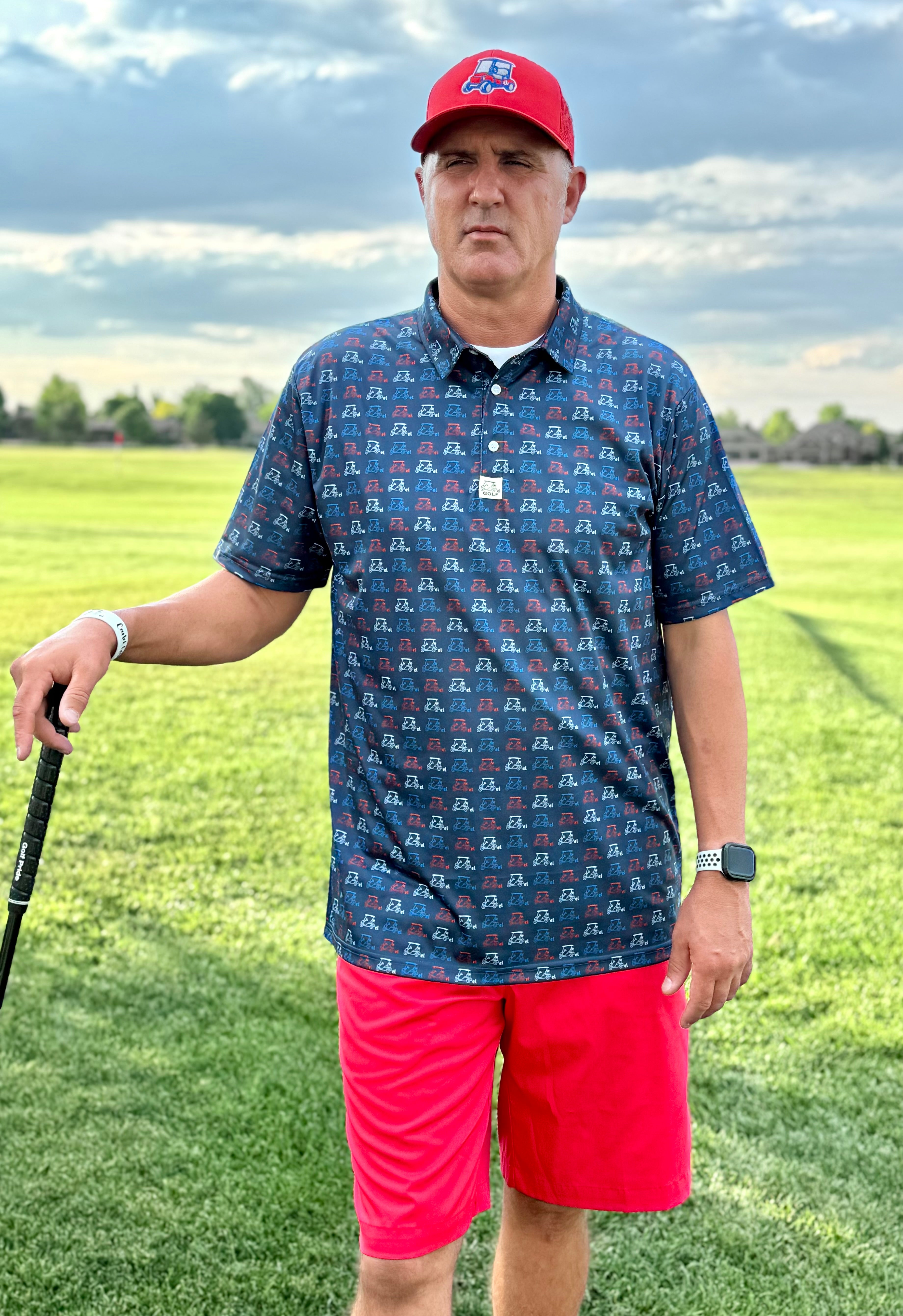 "Red/White/Blue" Navy Polo