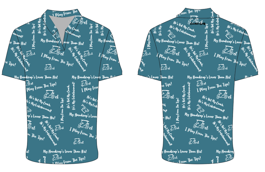 Teal "Funny Sayings" Polo