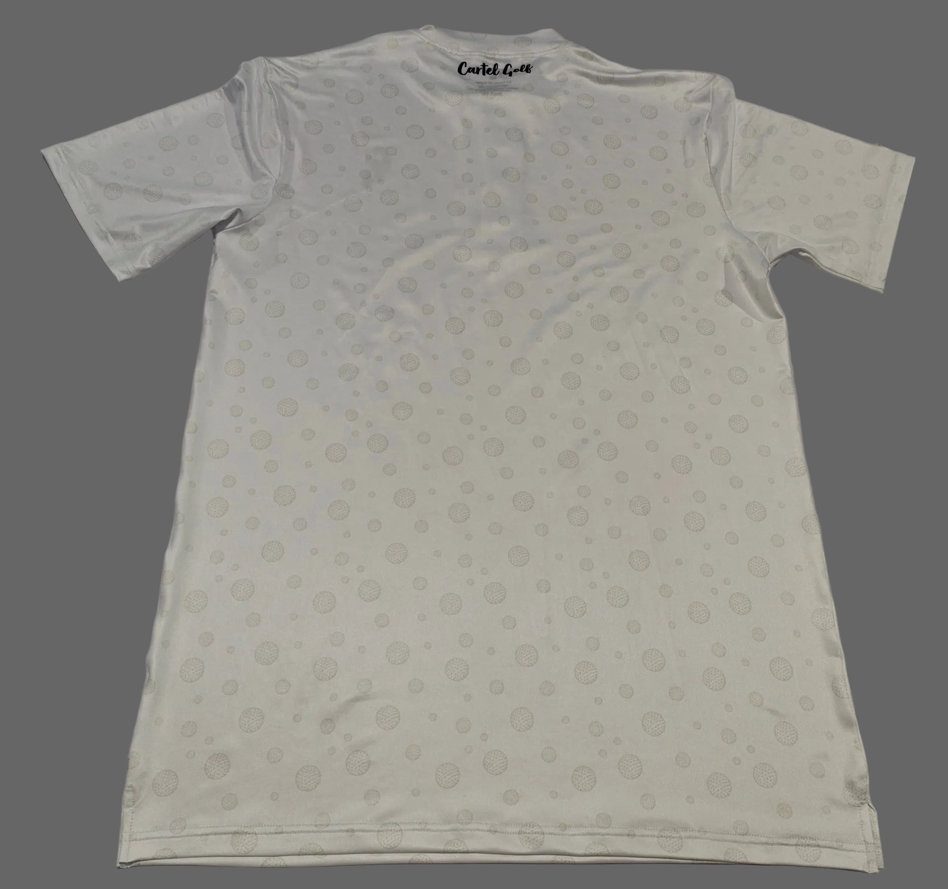 White w/Grey Golf Balls Blade Collar Polo