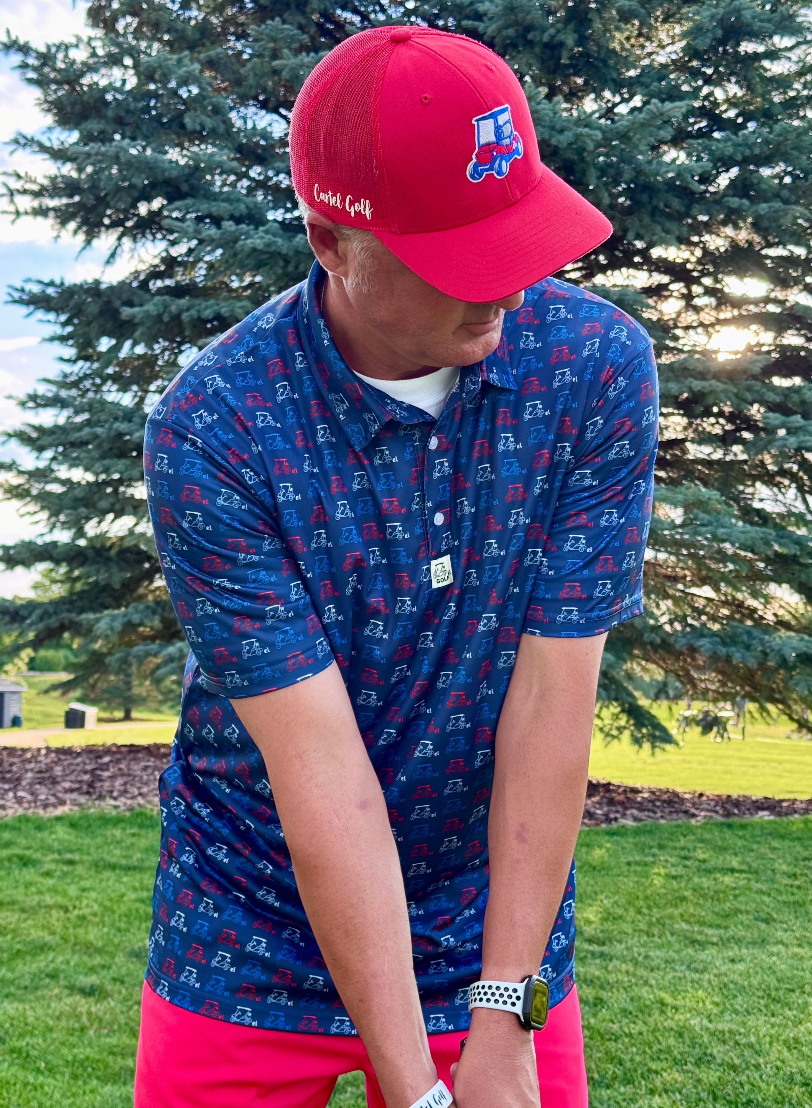"Red/White/Blue" Navy Polo