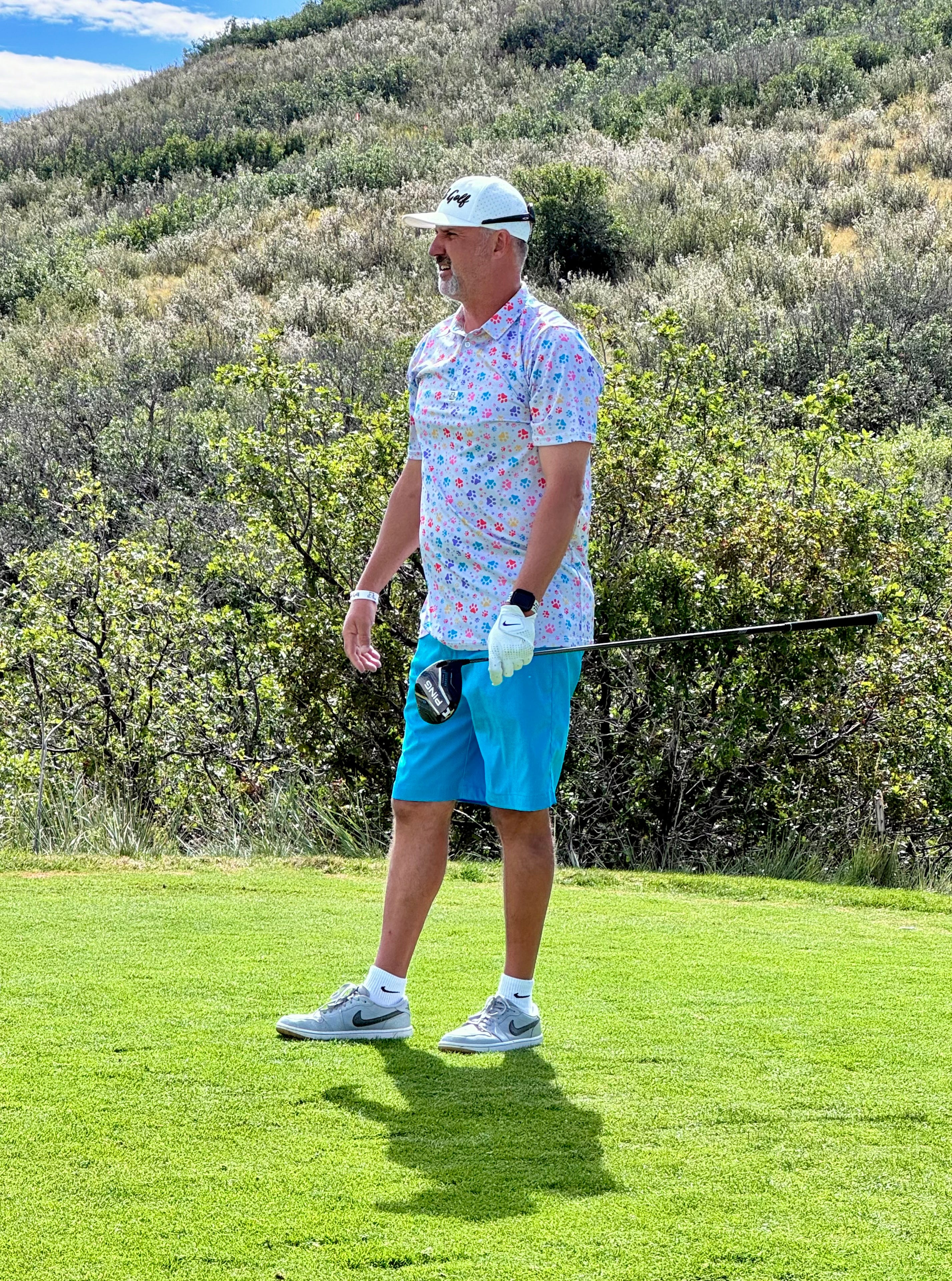 Colorful "PAWS" Silver Polo