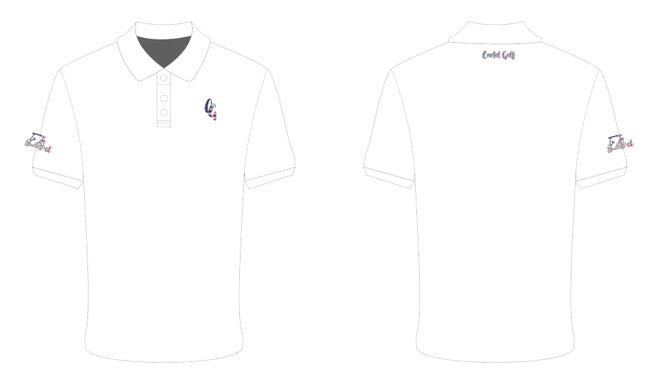 Solid White USA Themed Polo