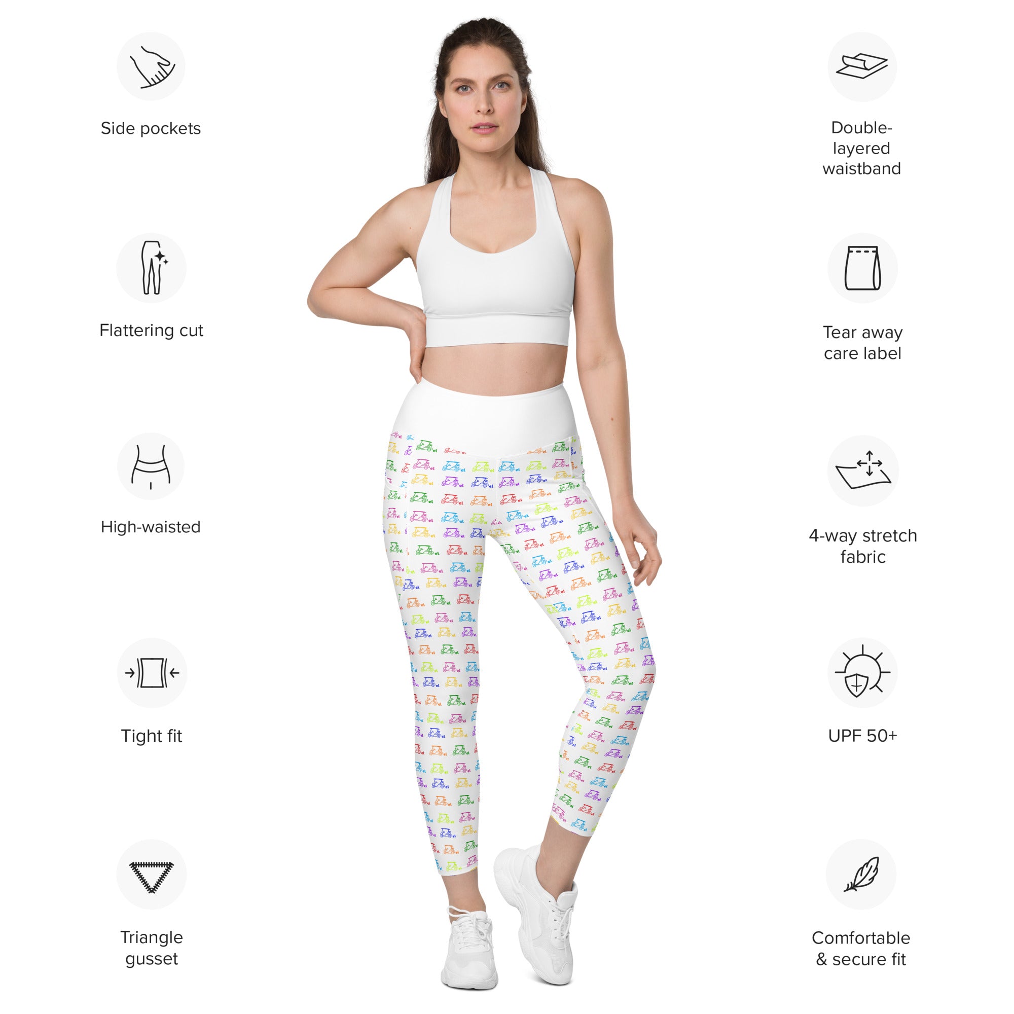 Leggings with pockets Cartel Golf Colorful"