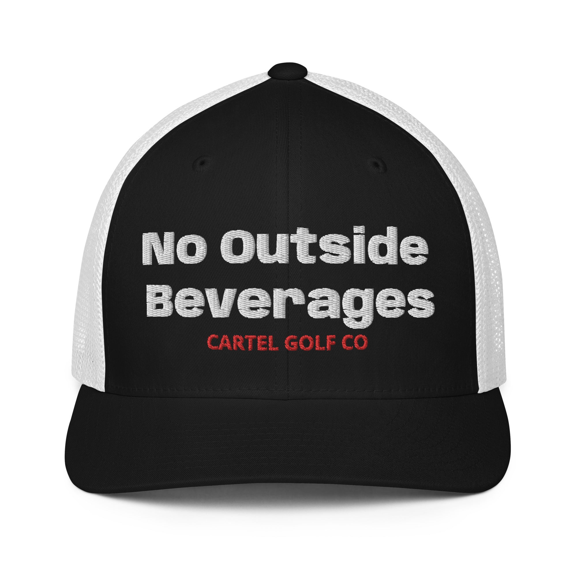 Closed-back trucker cap "No Outside Beverages"