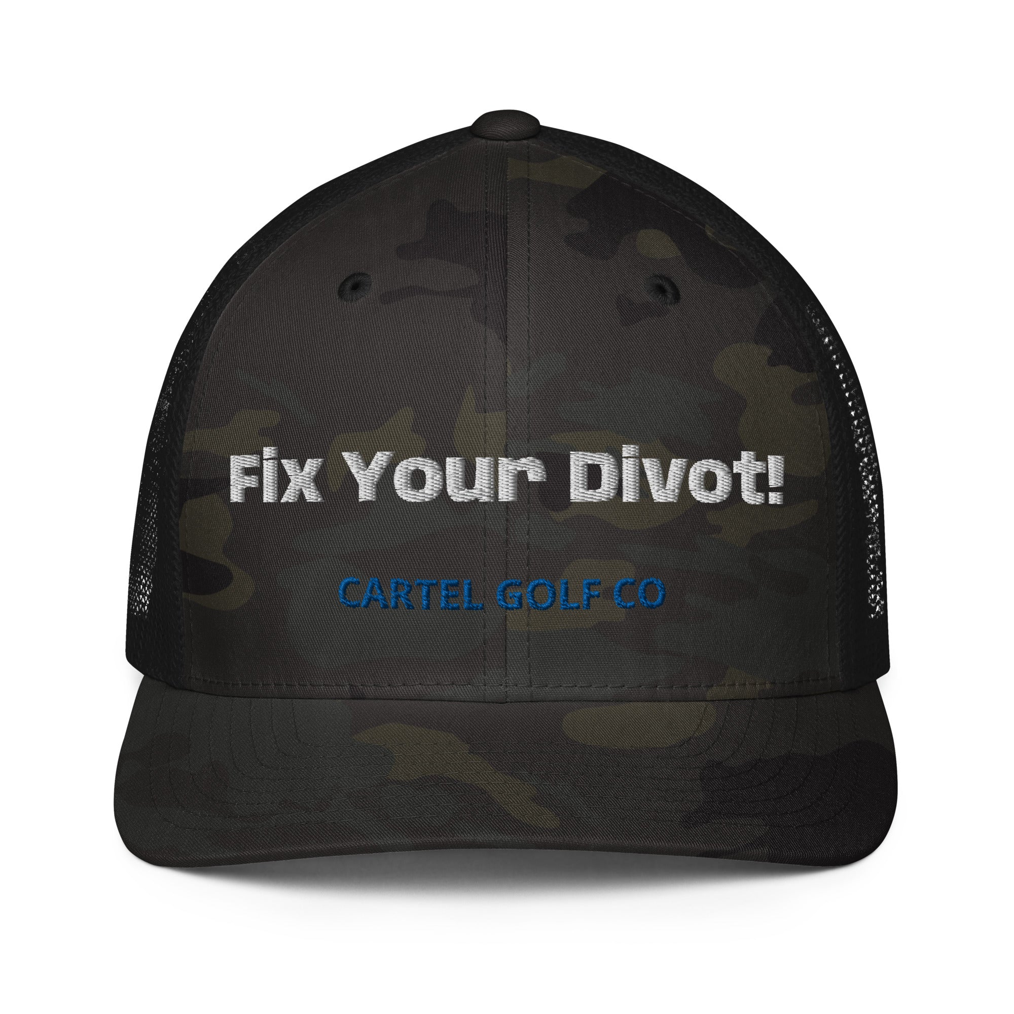 Closed-back trucker cap "Fix your Divot!"