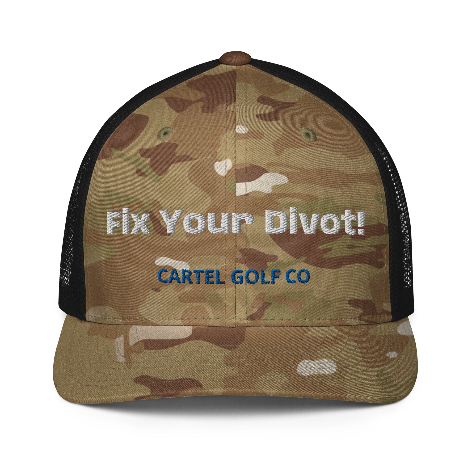 Closed-back trucker cap "Fix your Divot!"