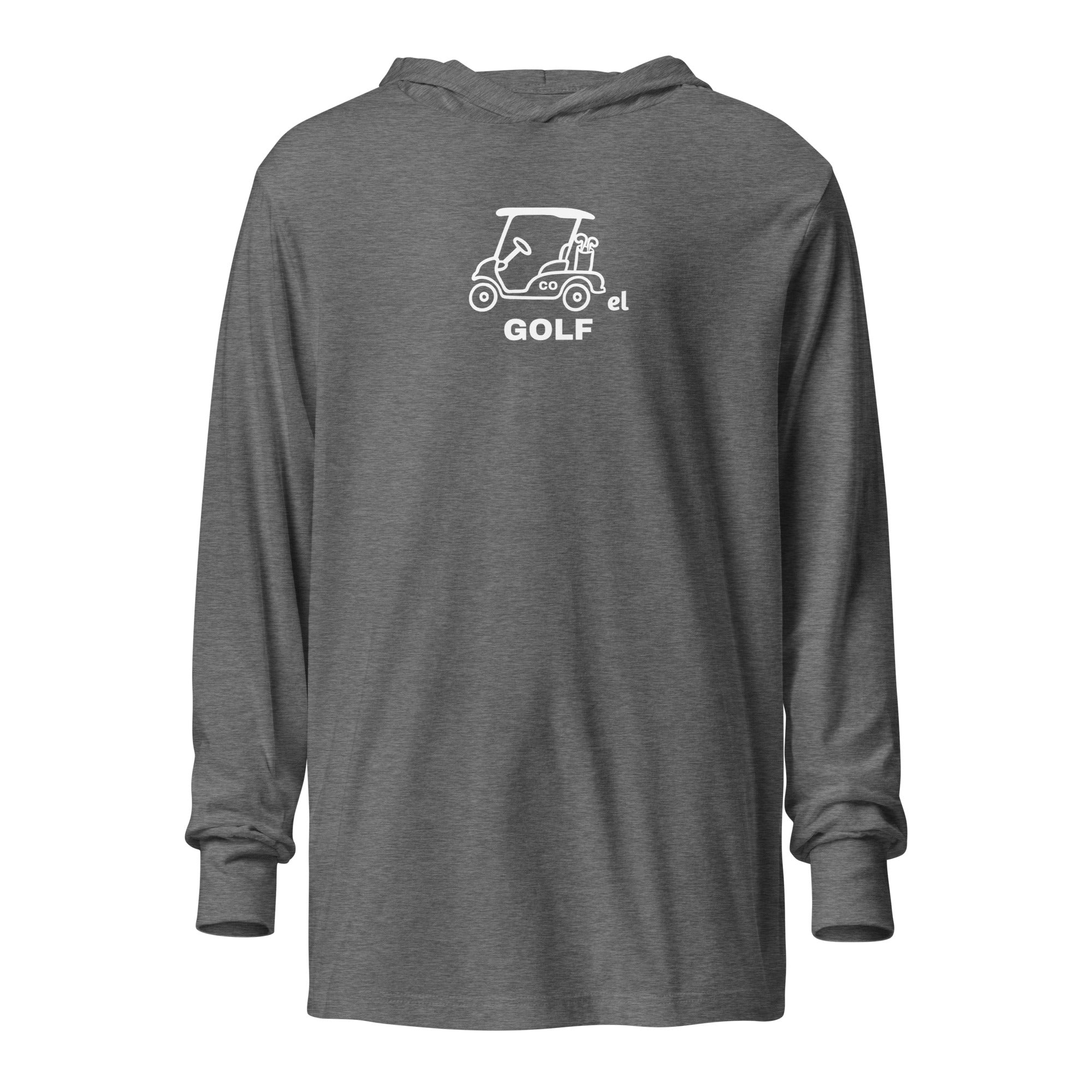 Hooded long-sleeve tee "No outside beverages on the course"