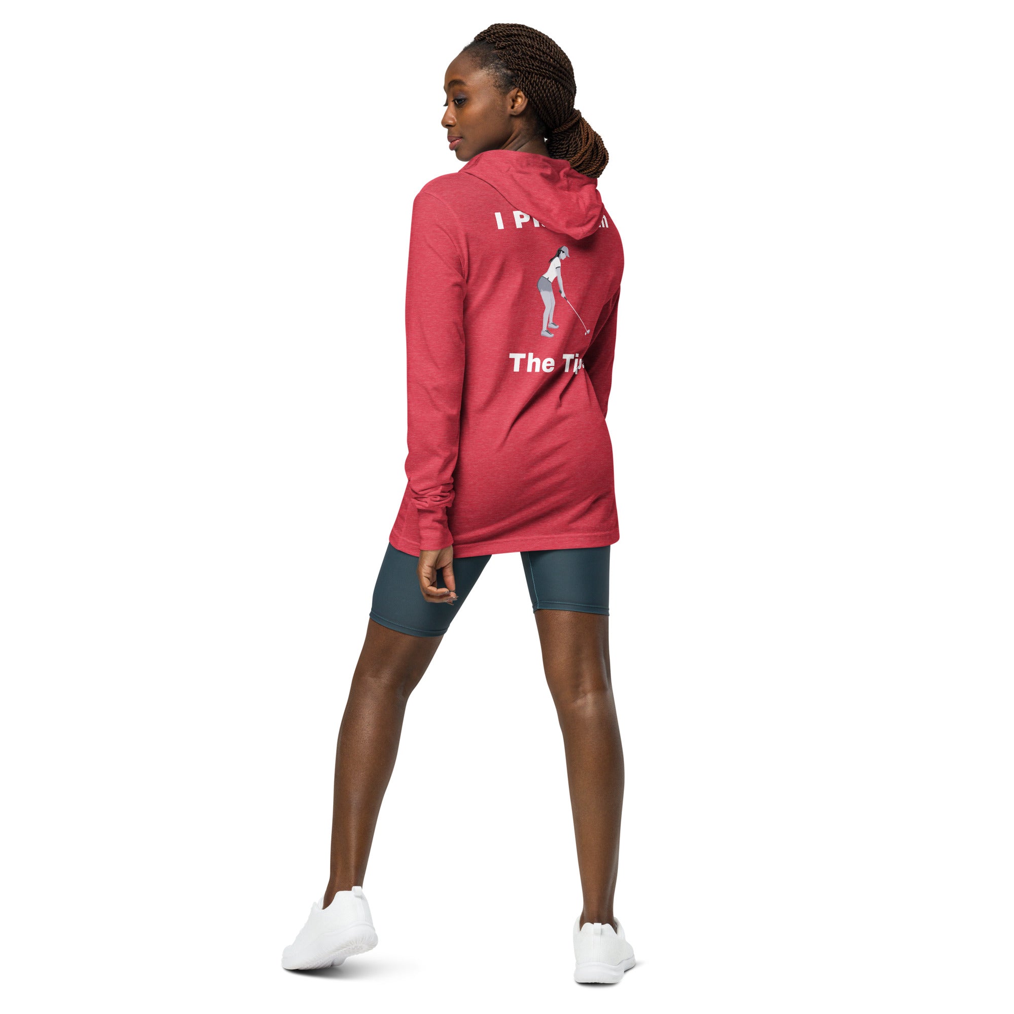 Hooded long-sleeve tee "I play from the tips"