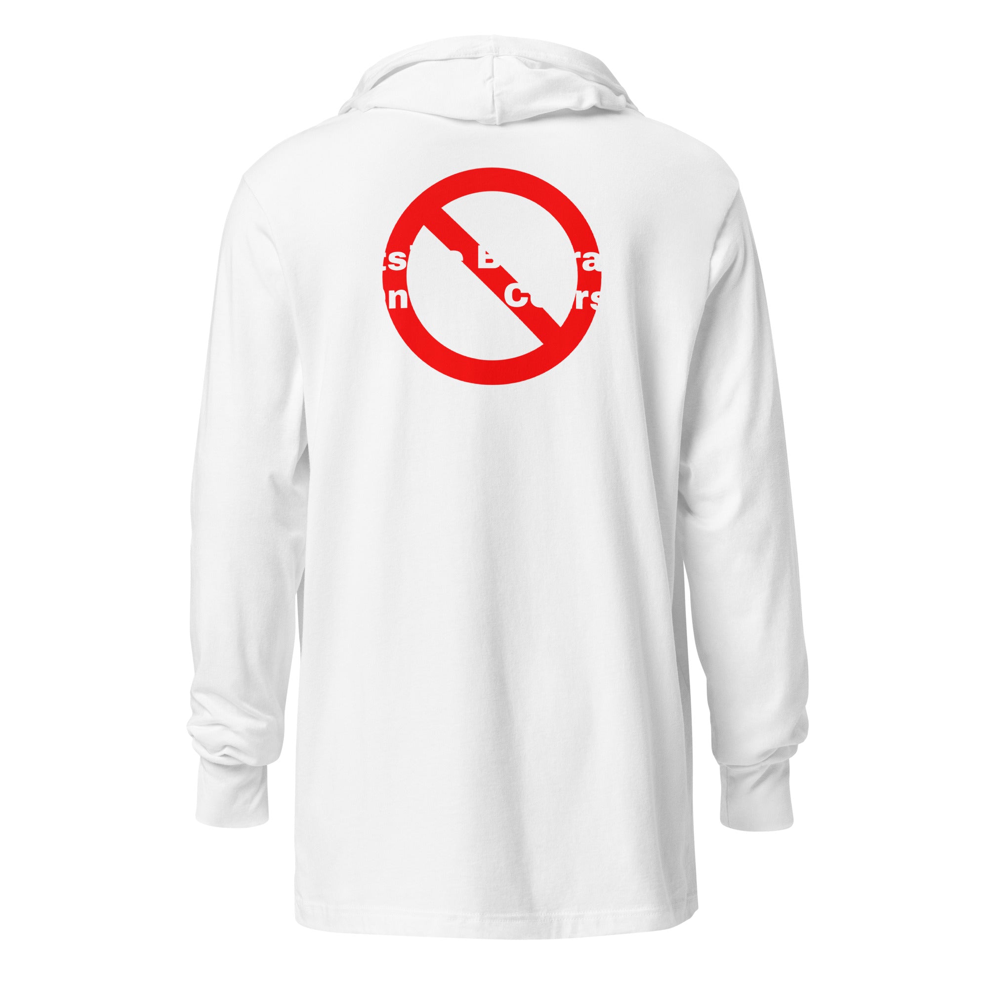 Hooded long-sleeve tee "No outside beverages on the course"