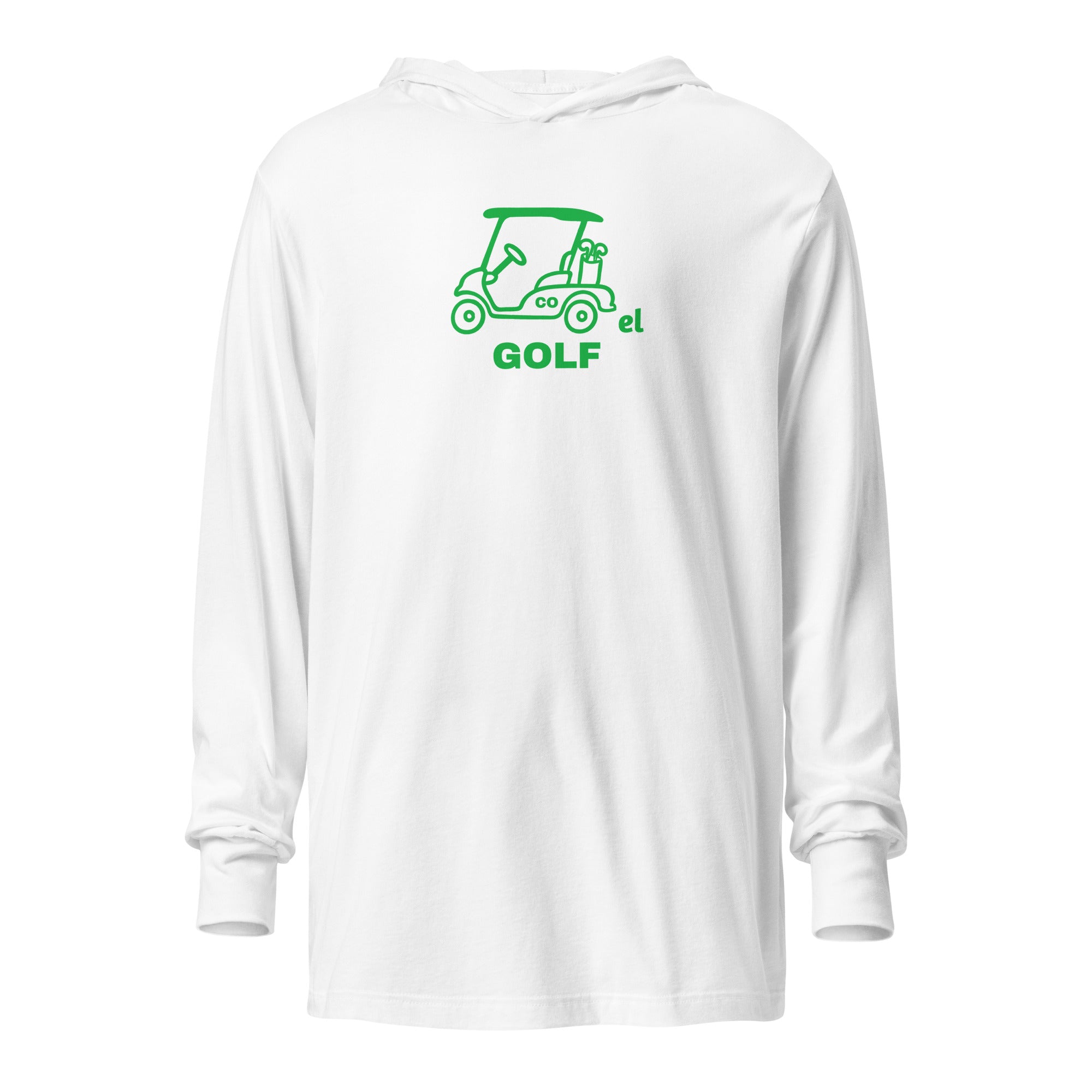 Hooded long-sleeve tee "Kiss me, I'm a golfer"