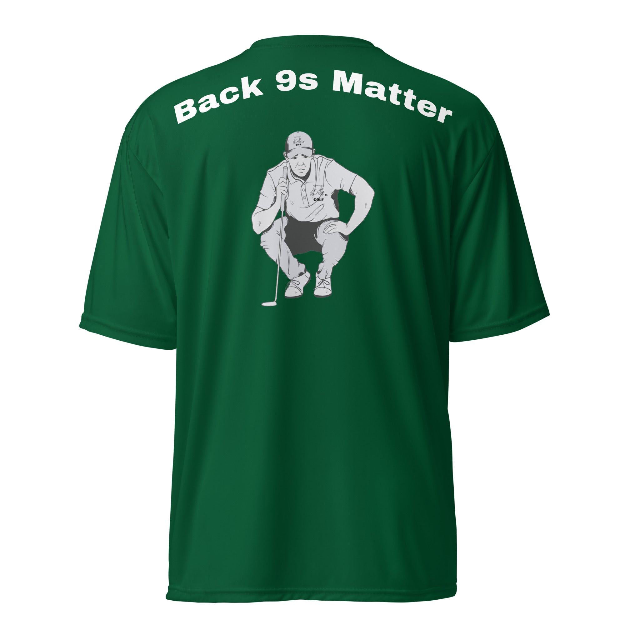 Unisex performance crew neck t-shirt "Back 9s matter"