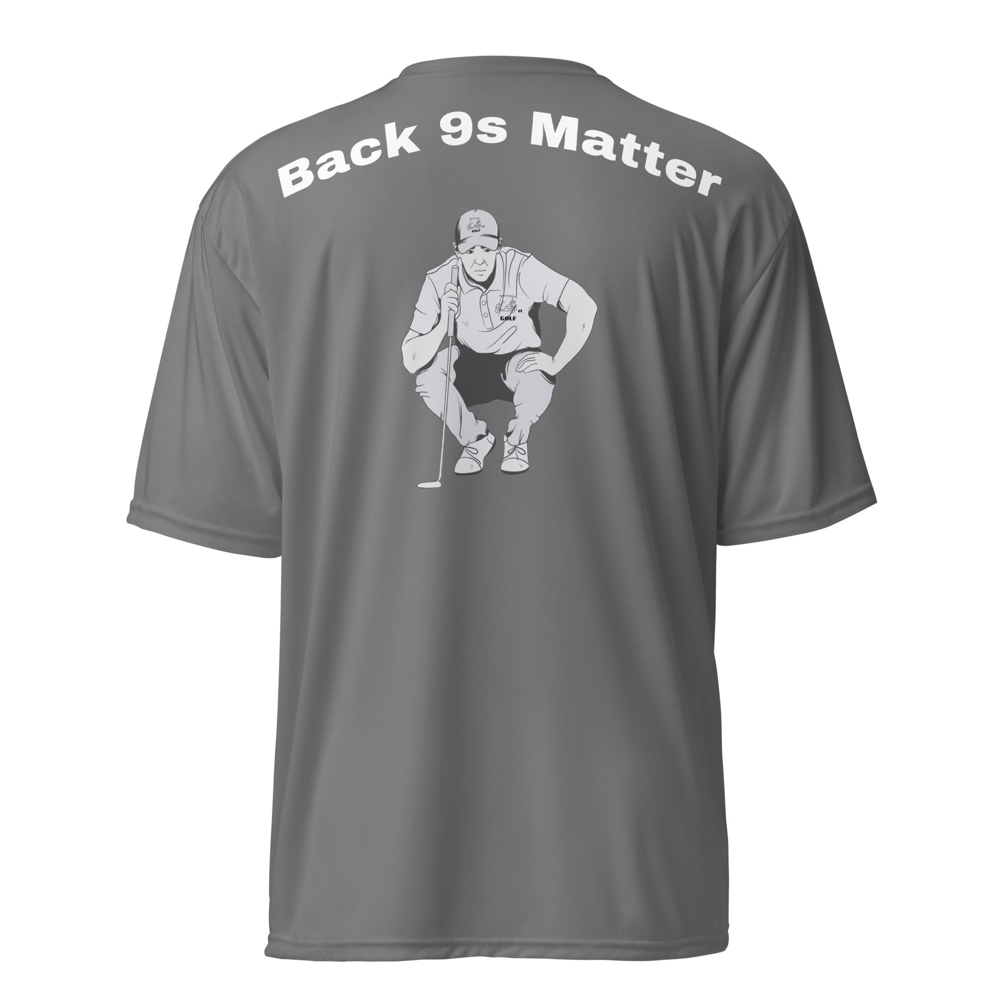 Unisex performance crew neck t-shirt "Back 9s matter"