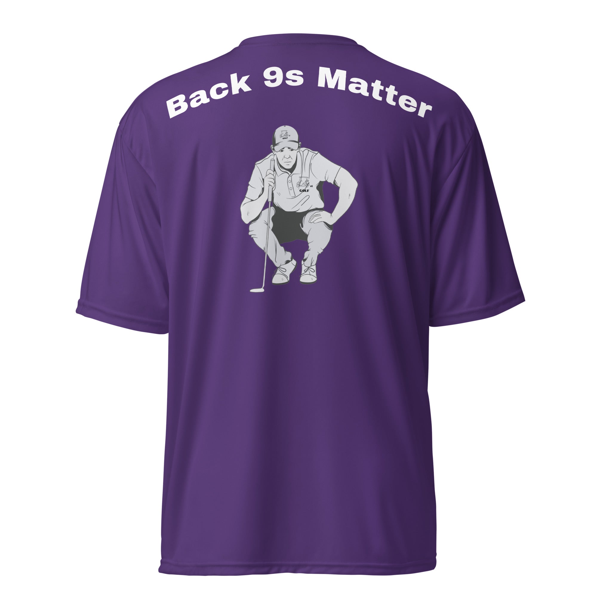 Unisex performance crew neck t-shirt "Back 9s matter"