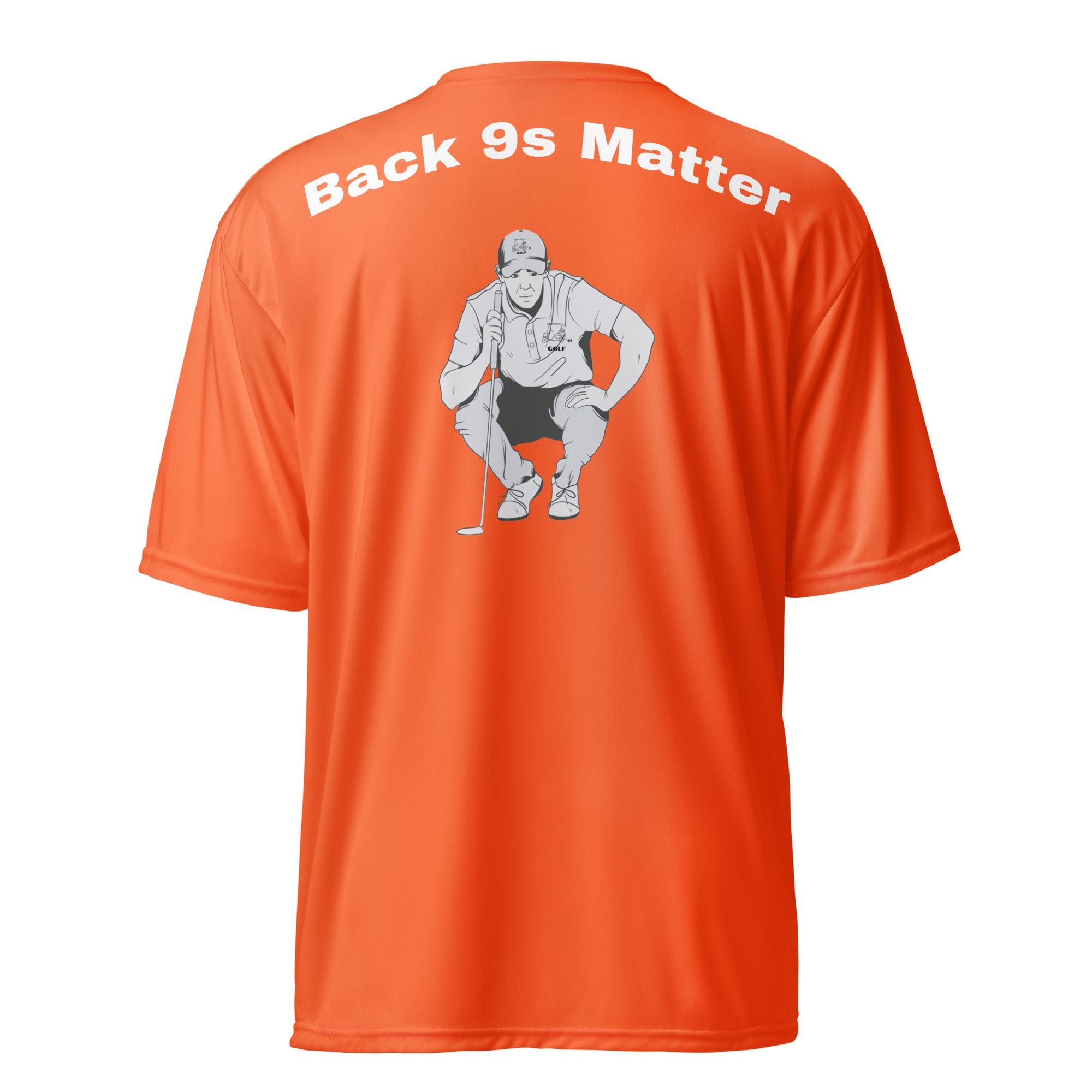 Unisex performance crew neck t-shirt "Back 9s matter"