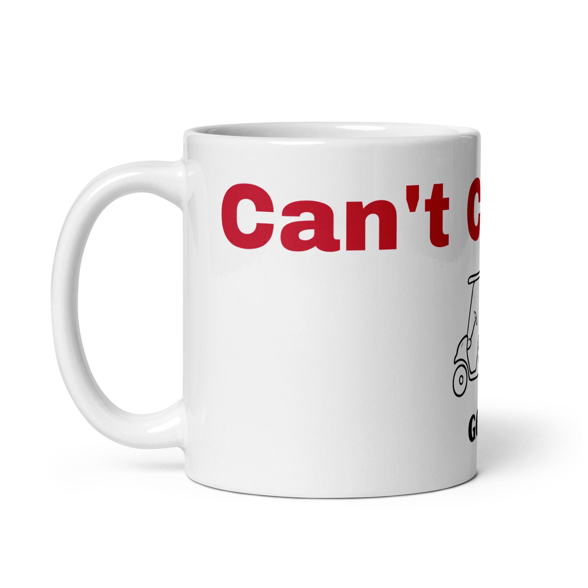 White glossy mug "Can't Compete "